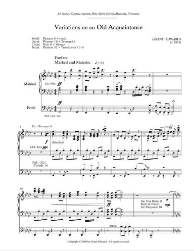 Variations on an Old Acquaintance (arr. Grant Edwards)