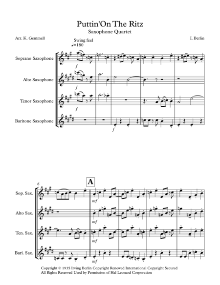 Puttin' On The Ritz (arr. Keith Gemmell)