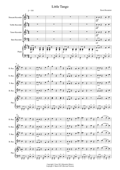 Little Tango for Recorder and Piano