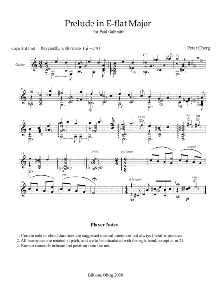 Prelude in E-flat major for Paul Galbraith