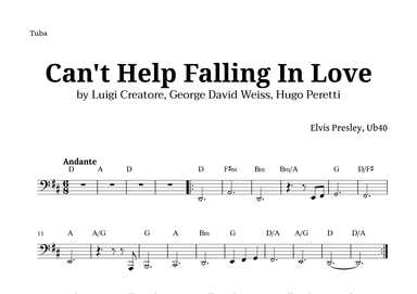 Can't Help Falling In Love (arr. Langanho)