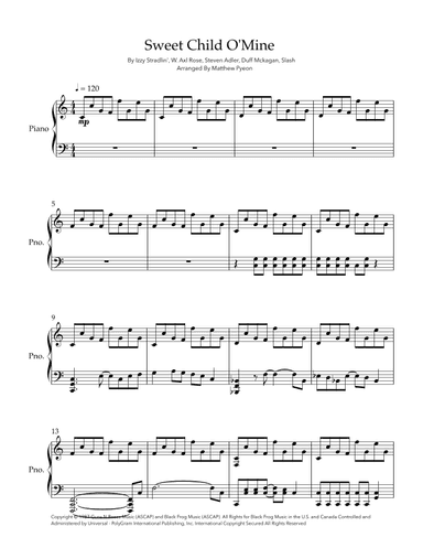 Sweet Child O' Mine (arr. Matthew pyeon)