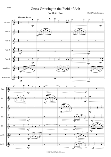 The Grass is Growing for flute choir