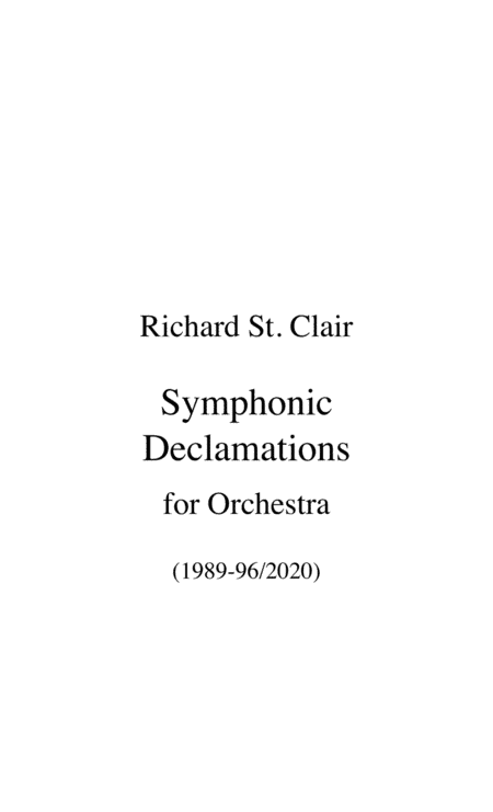 SYMPHONIC DECLAMATIONS for Orchestra [SCORE and PARTS]