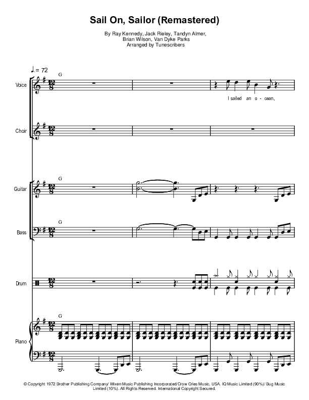 Sail On, Sailor (Remastered) (arr. Tunescribers)