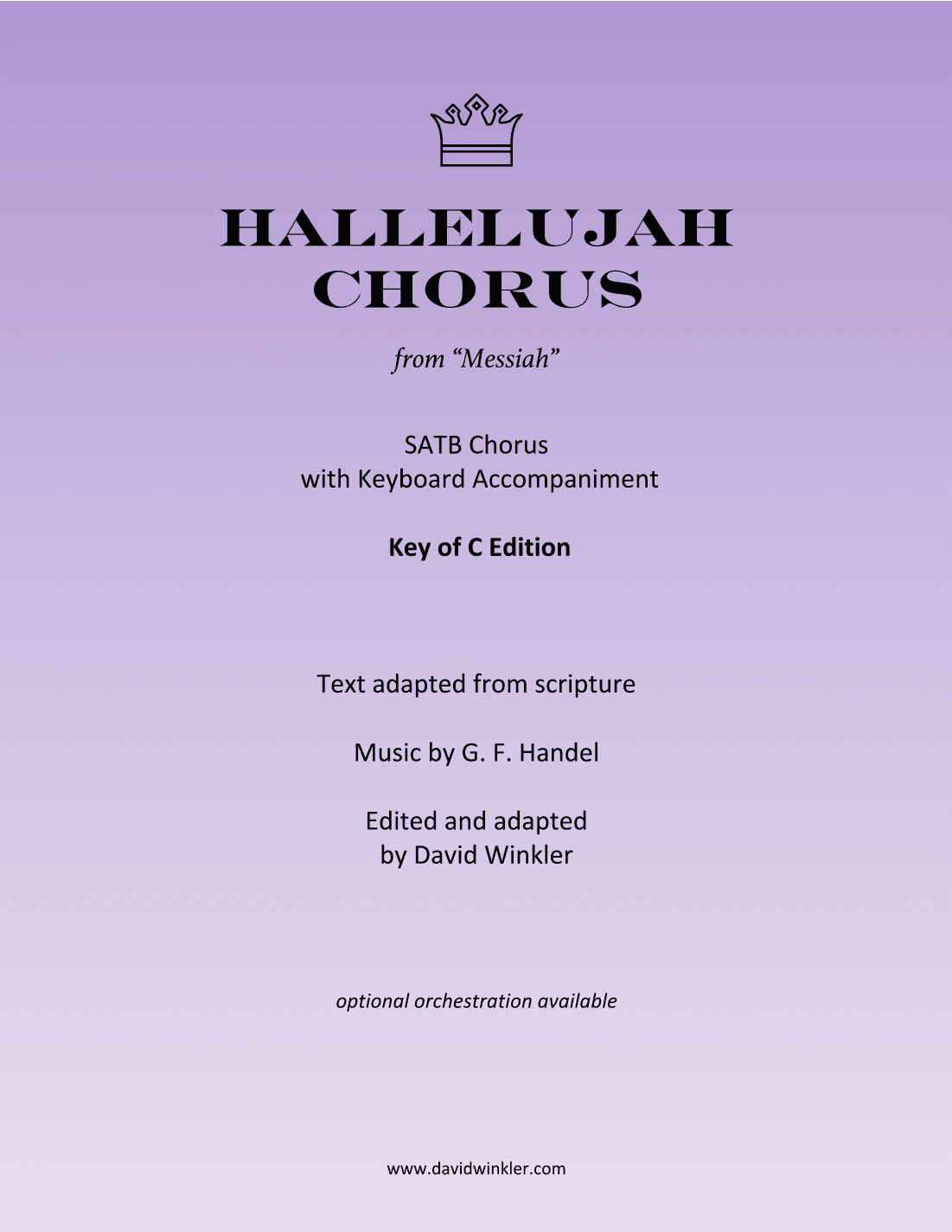 Hallelujah Chorus (SATB, key of C) (arr. David Winkler)