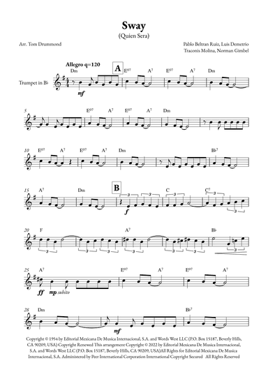 Sway (quien Sera) (arr. Tom Drummond)
