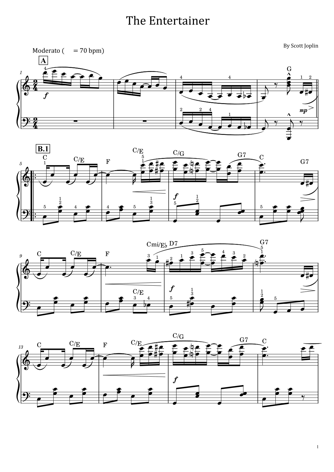 The Entertainer (arr. poon)