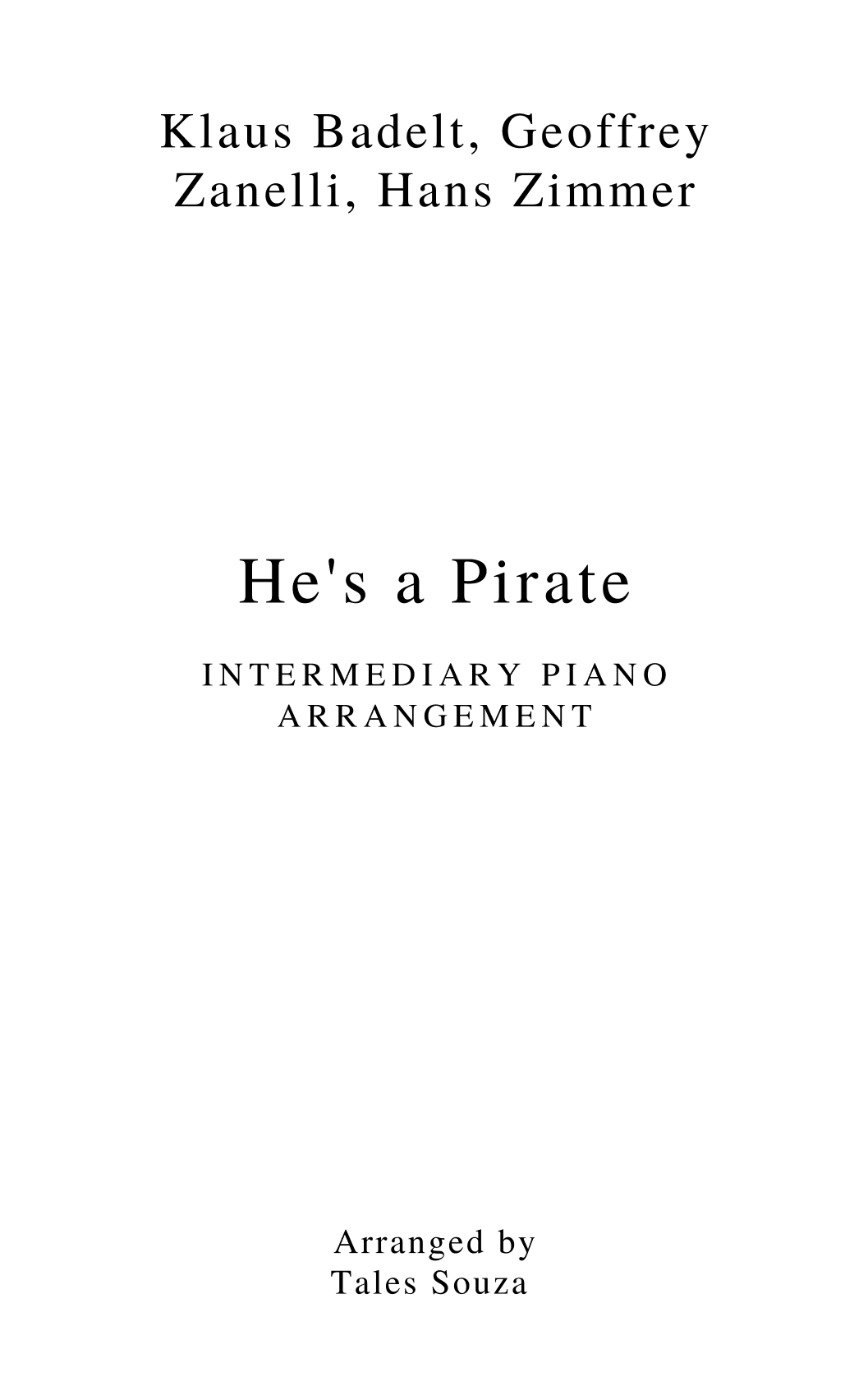 He's A Pirate (arr. Tales Souza)