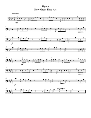 How Great Thou Art for cello solo (arr. Hitoshi Suzuki)