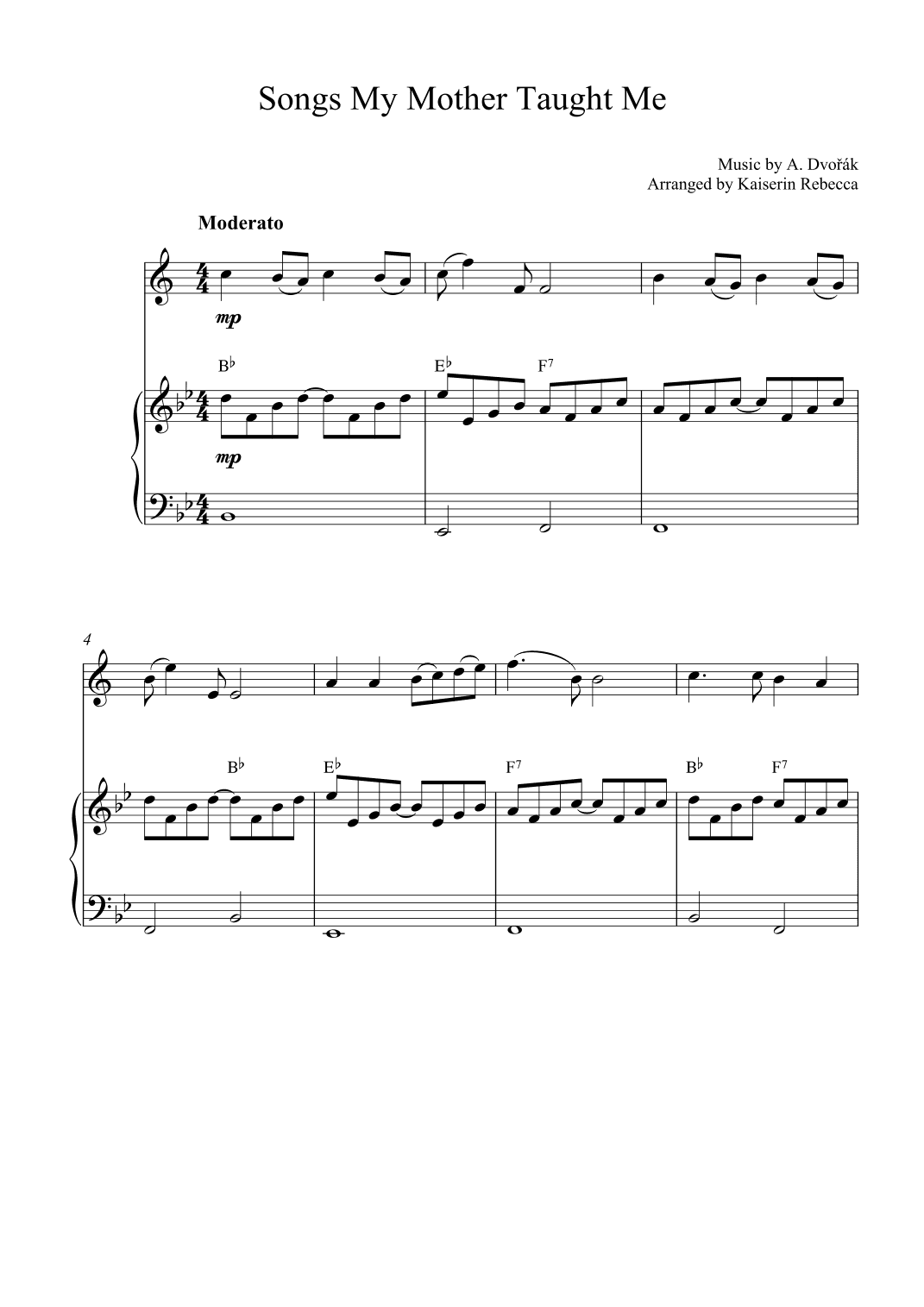 Songs My Mother Taught Me (arr. Kaiserin Rebecca)