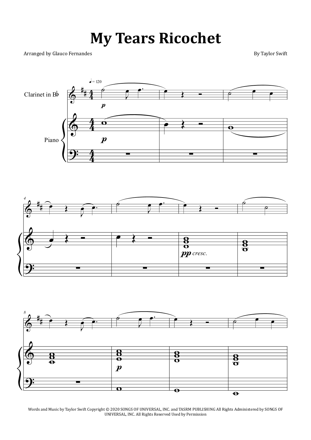 My Tears Ricochet (arr. Glauco Fernandes)