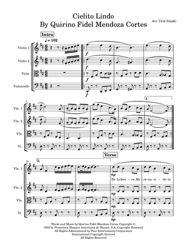 Cielito Lindo (arr. Uros Silaski)