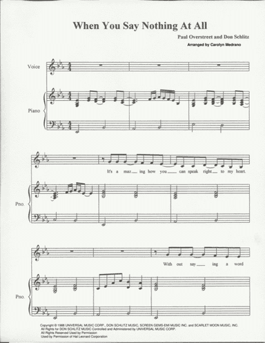 When You Say Nothing At All (arr. Carolyn Medrano)