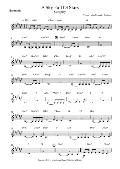A Sky Full Of Stars (arr. Transcription: Marcelo Barbosa)
