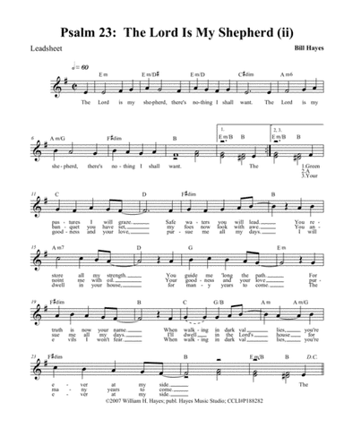 Psalm 23;  The Lord Is My Shepherd (ii)