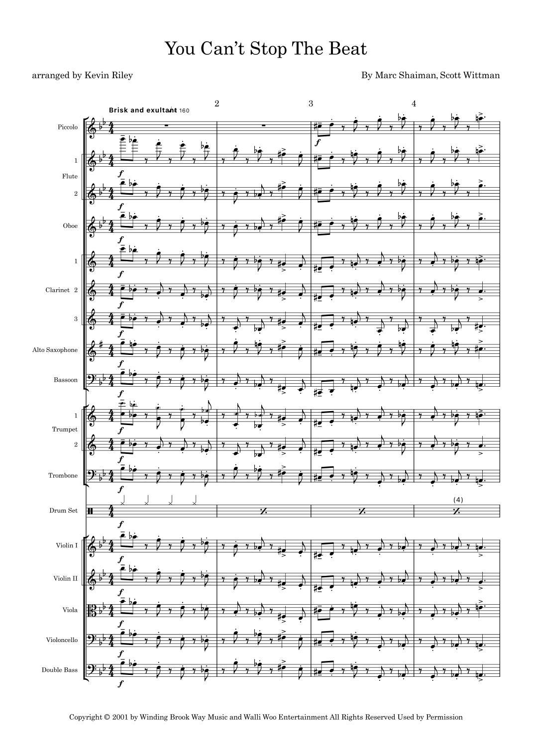 You Can't Stop The Beat (arr. Kevin Riley)