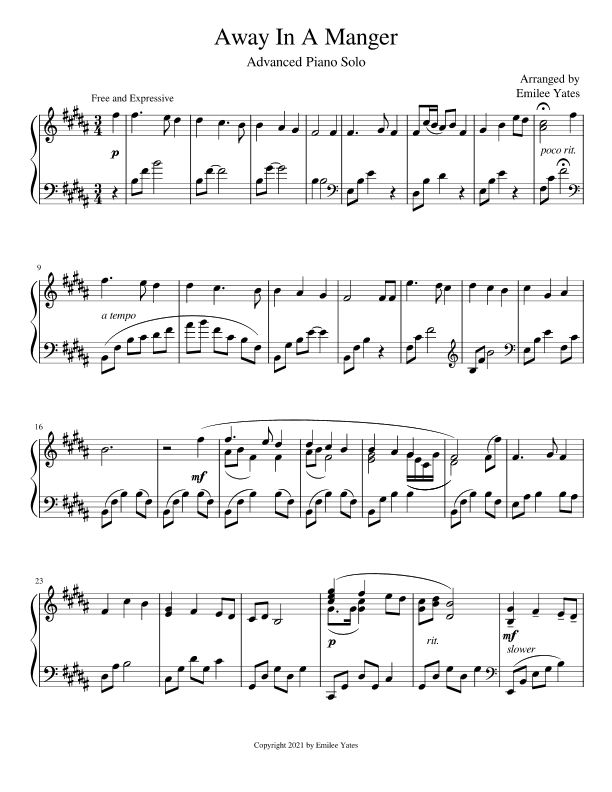 Away In A Manger (arr. Emilee Yates)