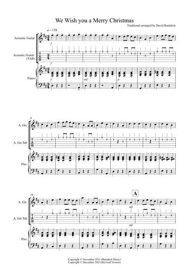 We Wish you a Merry Christmas for Guitar and Piano (arr. David Burndrett)
