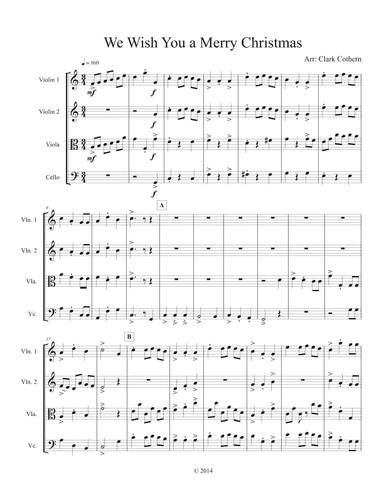 We Wish You a Merry Christmas (String Quartet) (arr. Clark Cothern)