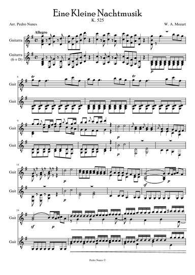 Allegro - Eine Kleine Nachtmusik (Arr. 2 Guitars) (arr. Pedro Nunes)