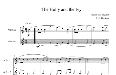 The Holly and the Ivy (Alto Sax Duet) (arr. B. C. Dockery)