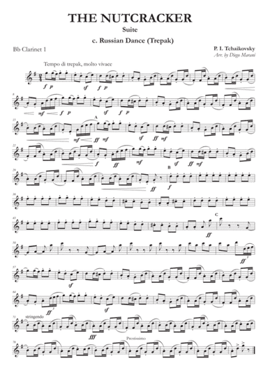 "Russian Dance" from Nutcracker Suite for Clarinet Quartet (arr. Diego Marani)