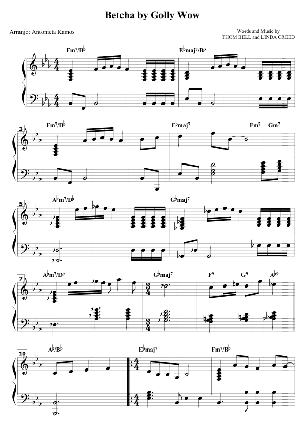 Betcha By Golly Wow (arr. Antonieta Ramos Valverde)