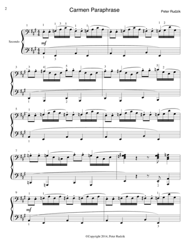 Carmen Paraphrase - Piano Duet