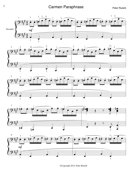 Carmen Paraphrase - Piano Duet