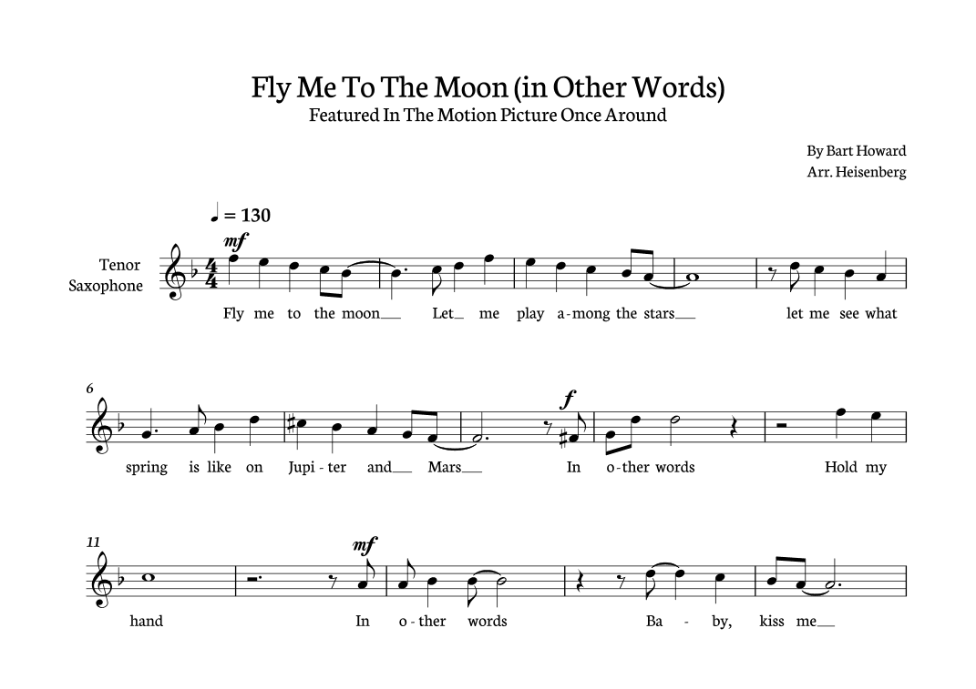 Fly Me To The Moon (in Other Words) (arr. Heisenberg)
