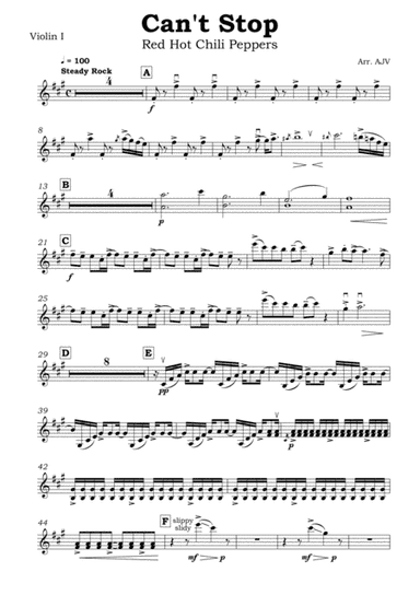 Can't Stop (arr. Ali Vennart)