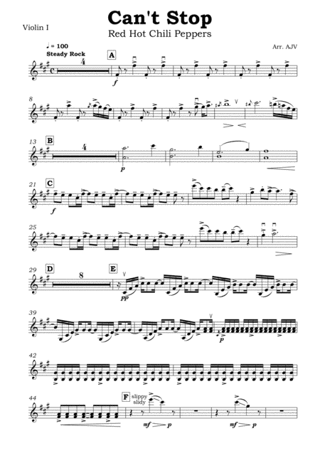 Can't Stop (arr. Ali Vennart)