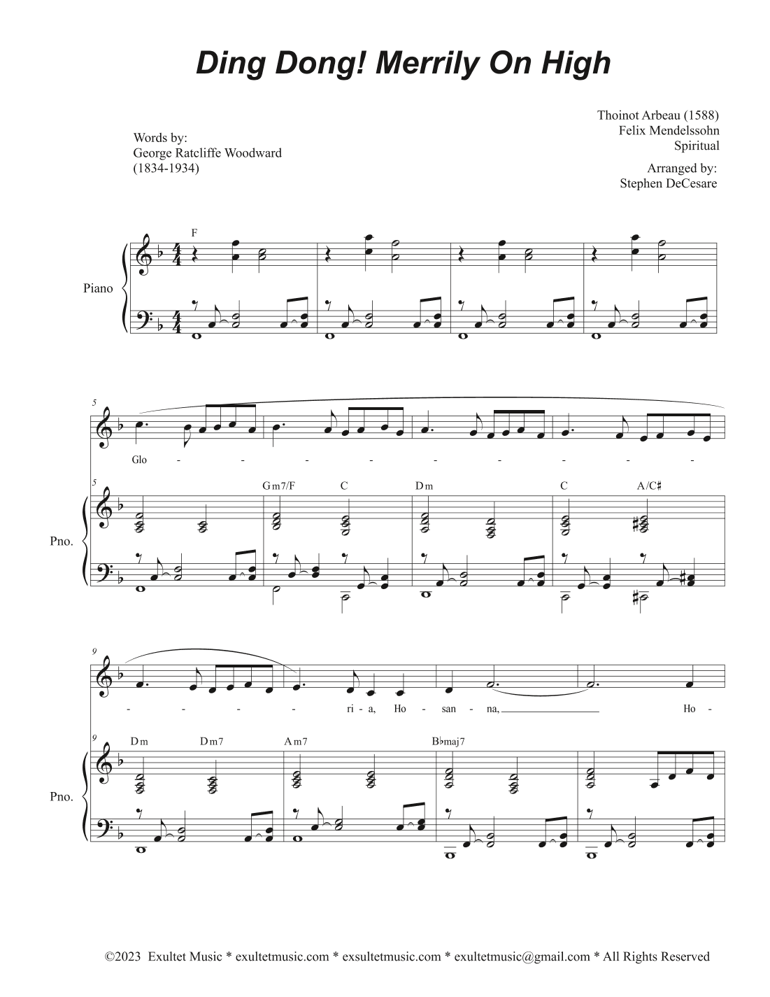 Ding Dong! Merrily On High (Vocal solo) (arr. Stephen DeCesare)