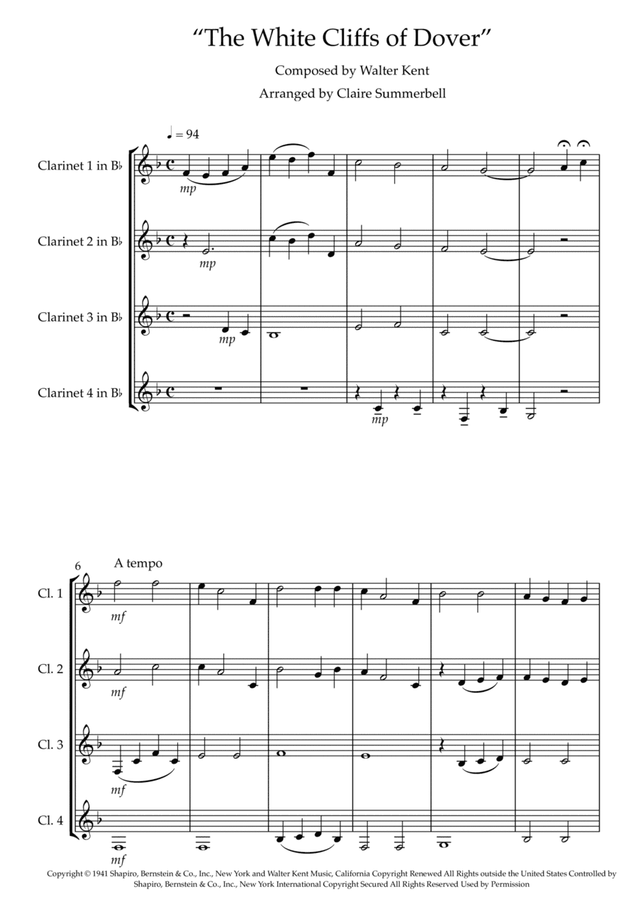 (there'll Be Bluebirds Over) The White Cliffs Of Dover (arr. Claire Summerbell)