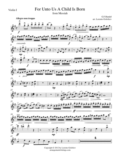 For Unto Us A Child Is Born from Messiah (arr. Lorento Golofeev)
