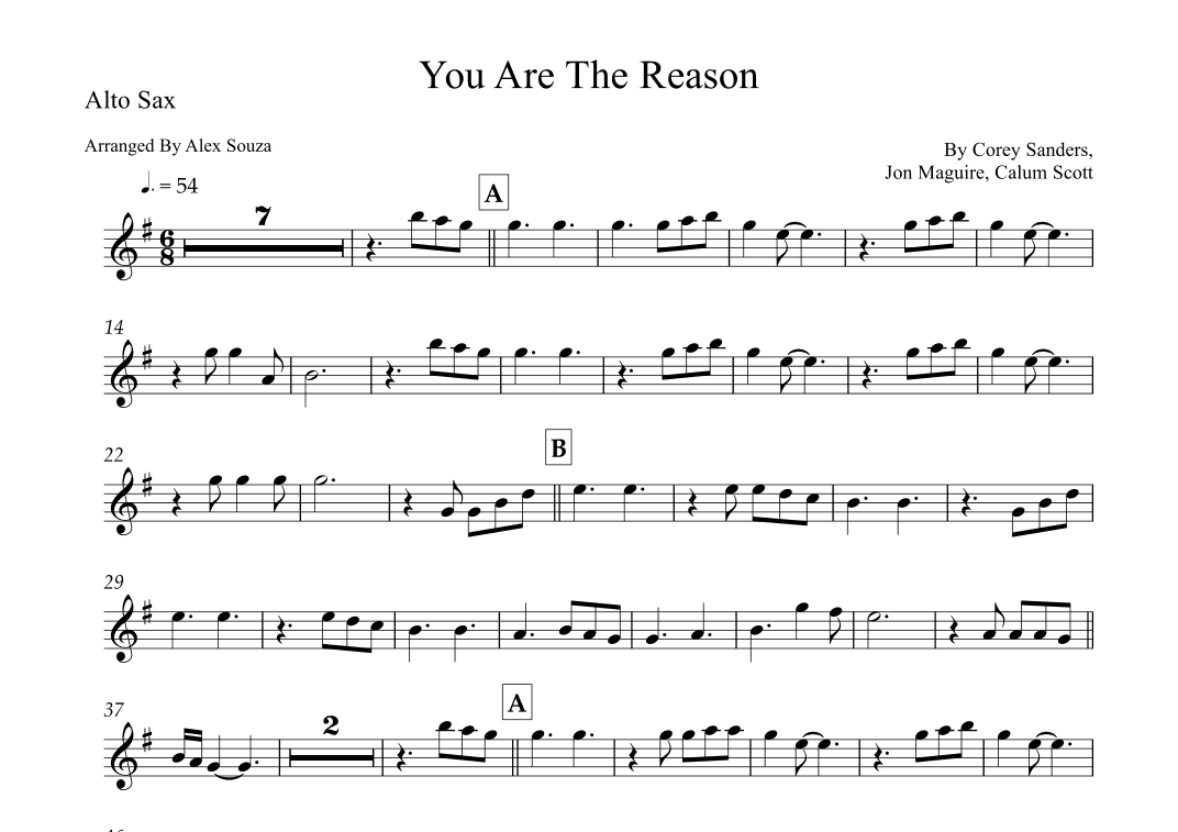 You Are The Reason (arr. Alex Souza)
