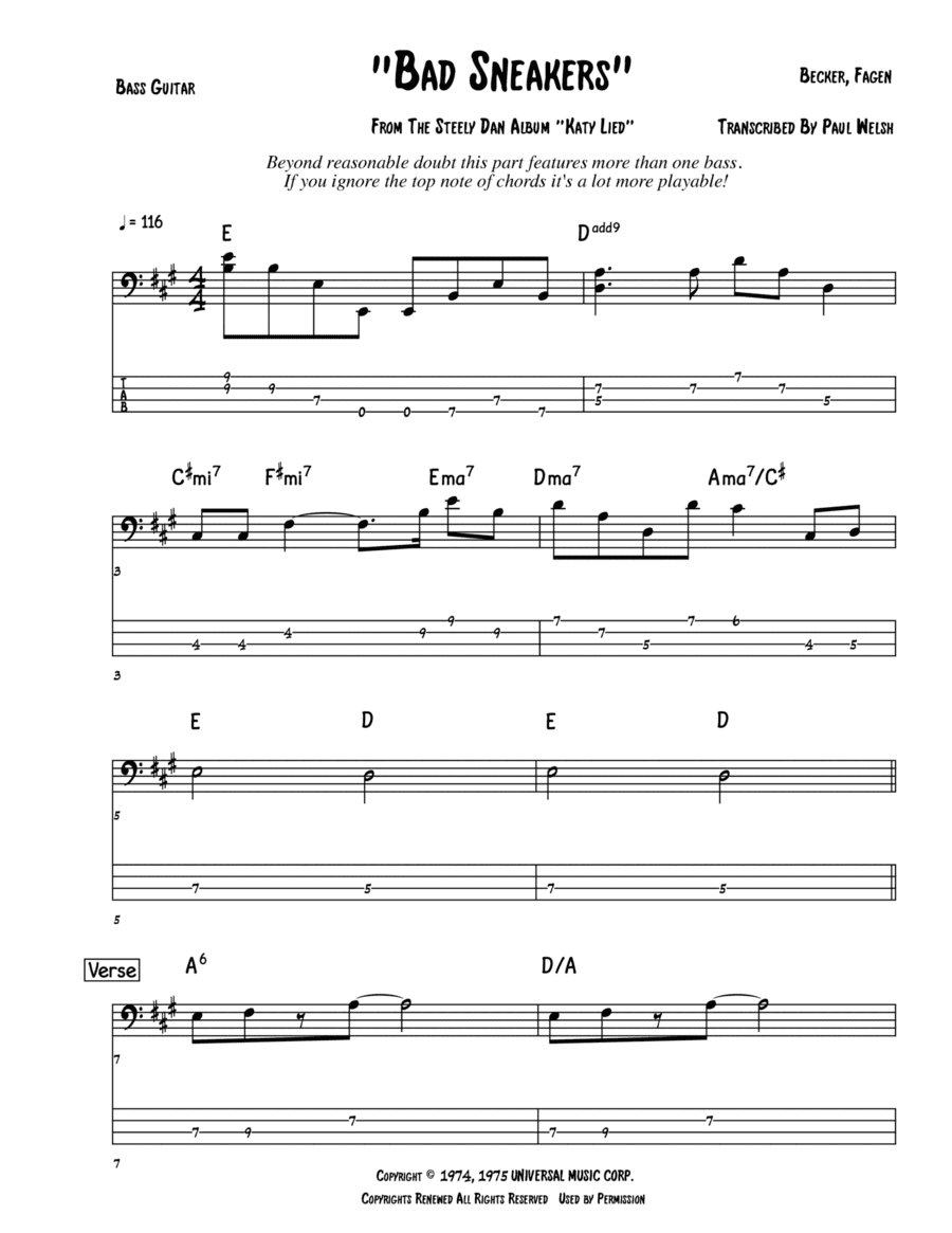 Bad Sneakers (arr. Accubass)