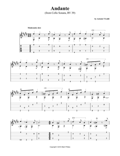 Andante (from Cello Sonata, RV 39) (arr. Mark Phillips)