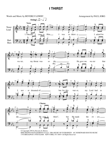 I Thirst (arr. Paul A. Jorg)