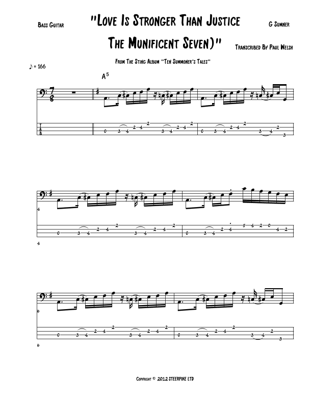 Love Is Stronger Than Justice (the Munificent Seven) (arr. Accubass)