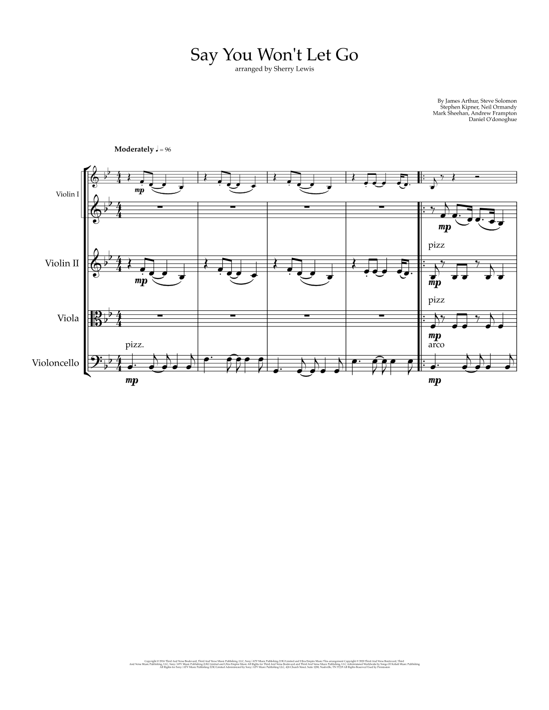 Say You Won't Let Go (arr. Sherry Lewis)