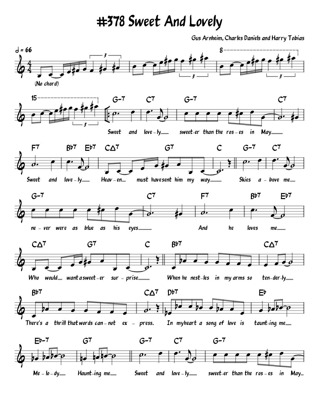 Sweet And Lovely (arr. John Fries)
