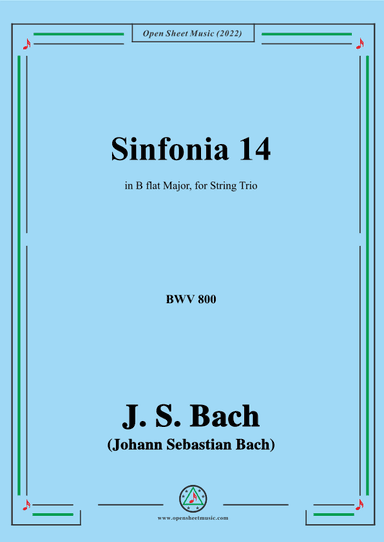 J. S. Bach-Sinfonia No.14,in B flat Major,BWV 800 (arr. OSM Press)