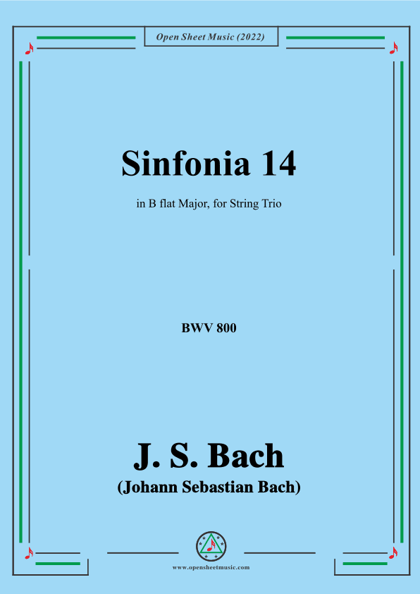 J. S. Bach-Sinfonia No.14,in B flat Major,BWV 800 (arr. OSM Press)