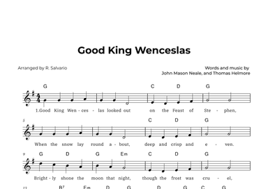 Good King Wenceslas (Key of G Major) (arr. R. Salvario)