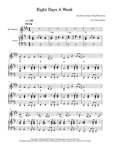 Eight Days A Week (arr. Tyler Adams)