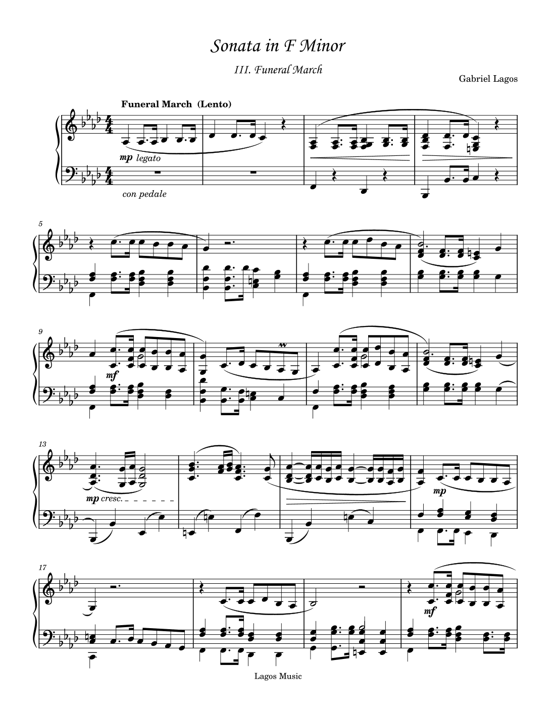 Piano Sonata in F Minor - III. Funeral March