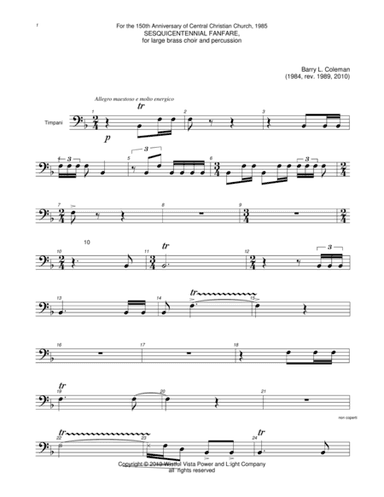 sesquicentennial timpani