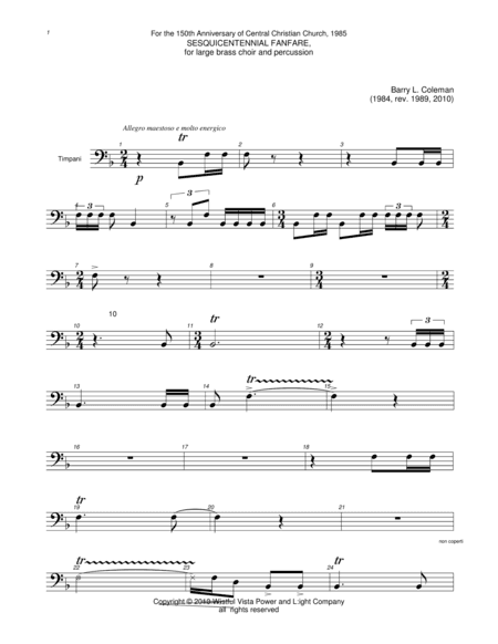 sesquicentennial timpani